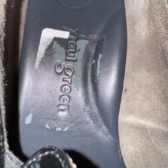 New Womens Paul Green Reen Black Patent Leather Rhinestone‎ Penny Loafers Size 9 - Picture 9 of 9